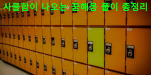 사물함이 나오는 꿈해몽 풀이 총정리