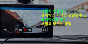 자동차 보험료와 블랙박스 가격의 상관관계 및 블랙박스를 통한 보험료 낮추는 방법