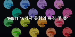 MBTI 16가지 유형의 특징 및 뜻