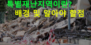 특별재난지역이란? 배경 및 알아야 할점