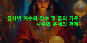 을사년 계수와 임수 및 물의 기운, 사주와 운세의 관계