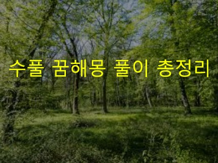 수풀 꿈해몽 풀이 총정리
