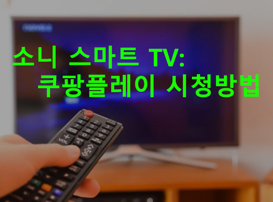 소니 스마트 TV: 쿠팡플레이 시청방법