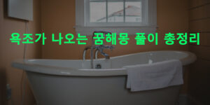 욕조가 나오는 꿈해몽 풀이 총정리