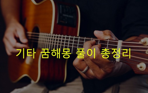 기타 꿈해몽 풀이 총정리