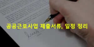 공공근로사업 제출서류, 일정 정리