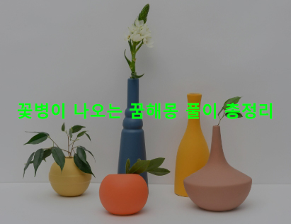 꽃병이 나오는 꿈해몽 풀이 총정리