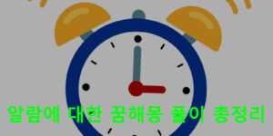 알람에 대한 꿈해몽 풀이 총정리