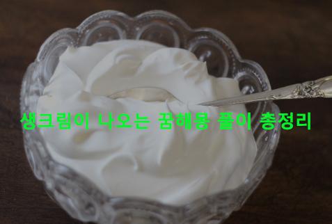 생크림이 나오는 꿈해몽 풀이 총정리