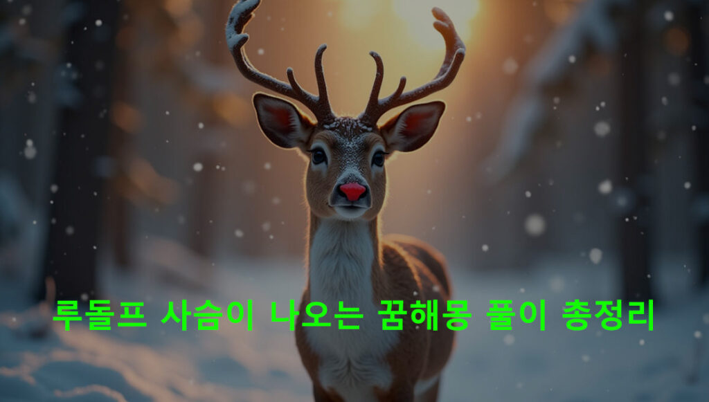 루돌프 사슴이 나오는 꿈해몽 풀이 총정리