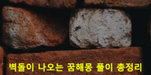 벽돌이 나오는 꿈해몽 풀이 총정리