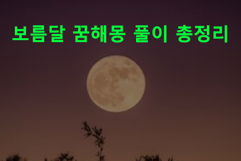 보름달 꿈해몽 풀이 총정리