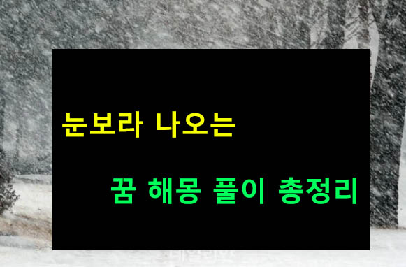 눈보라 나오는 꿈 해몽 풀이 총정리