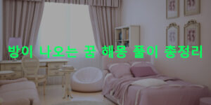 방이 나오는 꿈 해몽 풀이 총정리