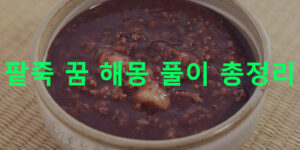 팥죽 꿈 해몽 풀이 총정리