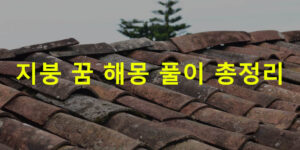지붕 꿈 해몽 풀이 총정리