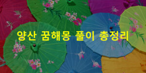 양산 꿈해몽 풀이 총정리