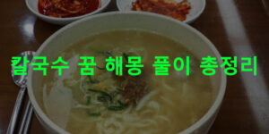 칼국수 꿈 해몽 풀이 총정리