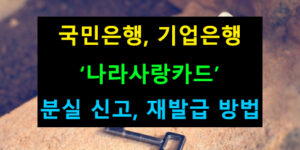 국민은행, 기업은행 나라사랑카드 분실 신고, 재발급 방법