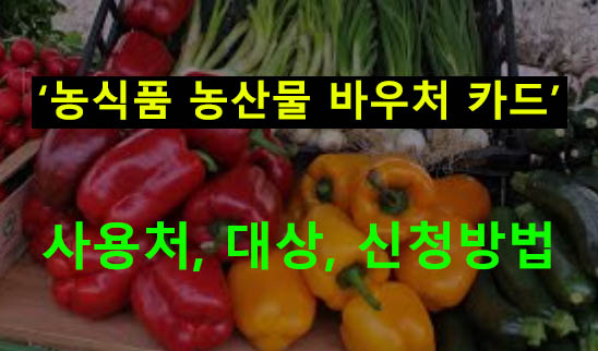 농식품 농산물 바우처 카드 사용처, 대상, 신청방법