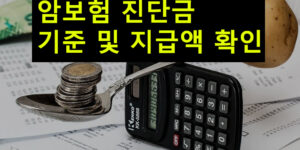 암보험 진단금 기준 및 지급액 확인