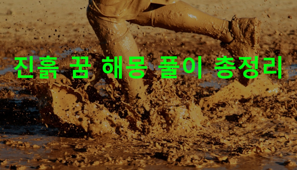 진흙 꿈 해몽 풀이 총정리