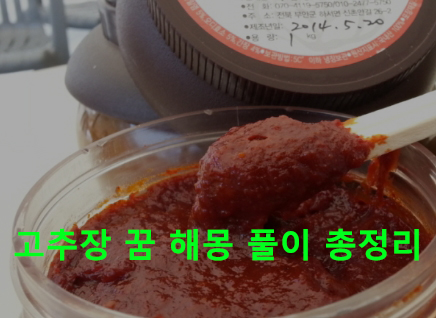 고추장 꿈 해몽 풀이 총정리