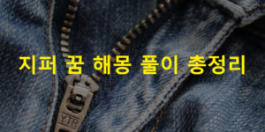 지퍼 꿈 해몽 풀이 총정리