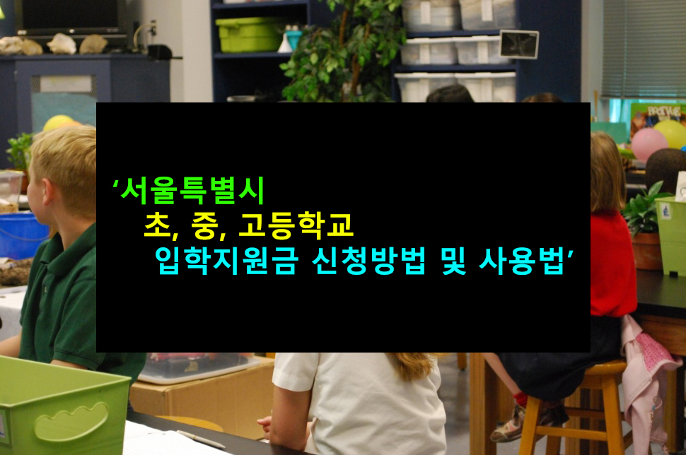 서울특별시 입학준비금 초, 중, 고등학교 지원금 신청방법 및 사용법