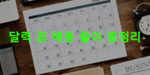 달력 꿈 해몽 풀이 총정리