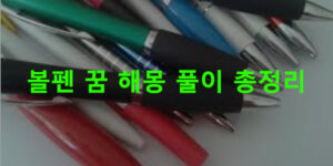 볼펜 꿈 해몽 풀이 총정리
