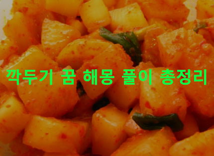 깍두기 꿈 해몽 풀이 총정리