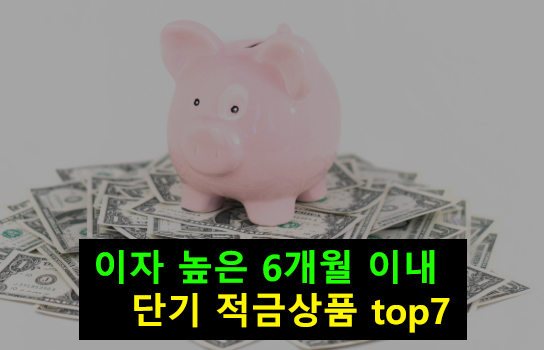 이자 높은 6개월 이내 단기 적금상품 top7