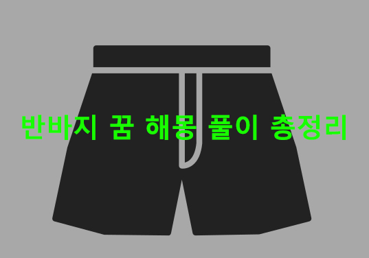 반바지 꿈 해몽: 입는, 입은, 안입은