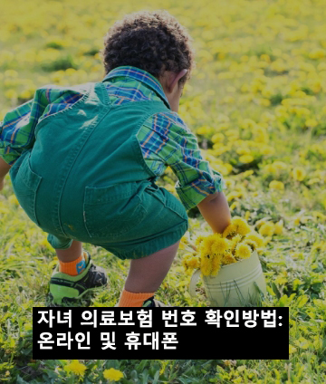 자녀 의료보험 번호 확인방법: 온라인 및 휴대폰