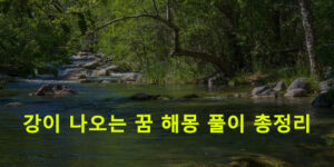 강이 나오는 꿈 해몽 풀이 총정리