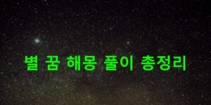 별 꿈 해몽 풀이 총정리