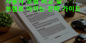 자동차 보험 비교 및 보험료 아끼는 전략 가이드