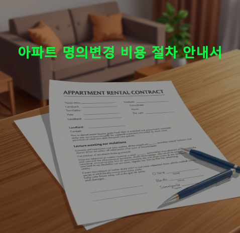 아파트 명의변경 비용 절차 안내서