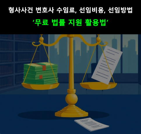 형사사건 변호사 수임료, 선임비용, 선임방법, 무료 법률 지원 활용법