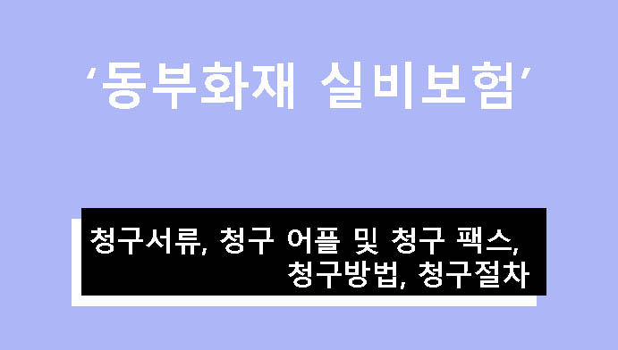 동부화재 실비보험: 청구서류, 어플 및 팩스, 방법, 절차