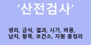 산전검사 생리, 금식, 결과, 시기, 비용, 남자, 항목, 보건소, 지원 총정리