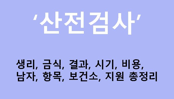 산전검사 생리, 금식, 결과, 시기, 비용, 남자, 항목, 보건소, 지원 총정리