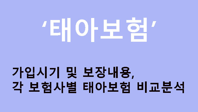 태아보험 가입시기 및 보장내용, 각 보험사별 태아보험 비교분석