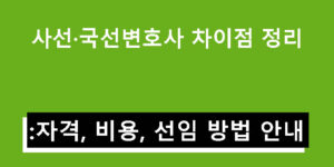 사선·국선변호사 차이점 정리: 자격, 비용, 선임 방법 안내