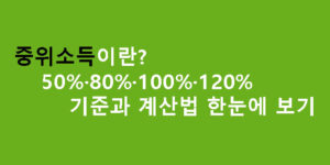 중위소득이란? 50%·80%·100%·120% 기준과 계산법 한눈에 보기