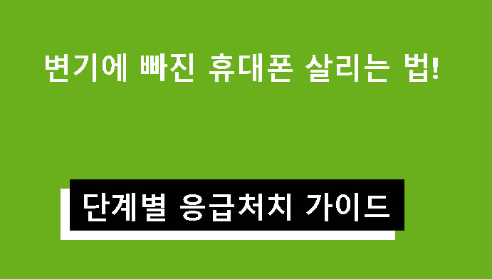 변기에 빠진 휴대폰(핸드폰) 살리는 법! 단계별 응급처치 가이드