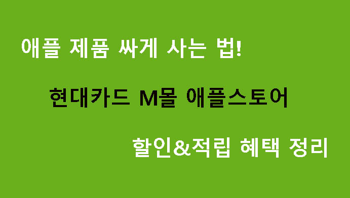 애플 제품 싸게 사는 법! 현대카드 M몰 애플스토어 할인&적립 혜택 정리