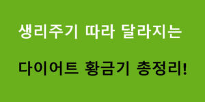 생리주기 따라 달라지는 다이어트 황금기 총정리!