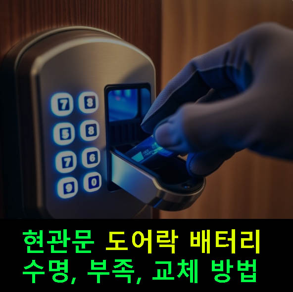 현관문 도어락 배터리 수명, 부족, 교체 방법